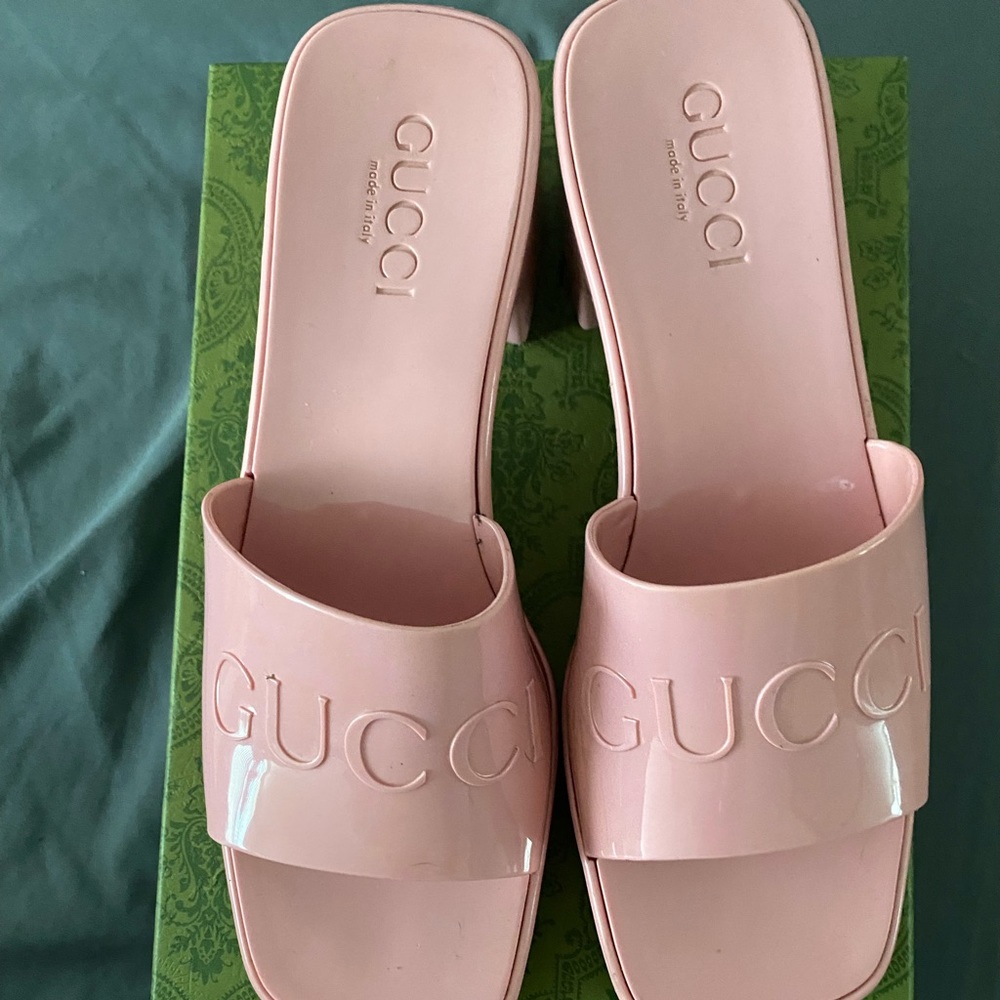 Pink Gucci Block Sandals - Picture 7 of 10